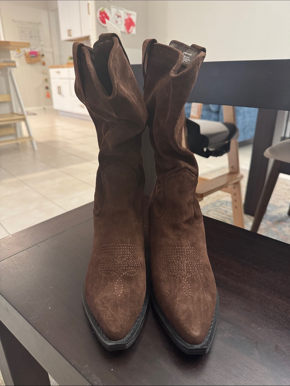 Steve Madden Brown Suede Lace-Up Western Boots